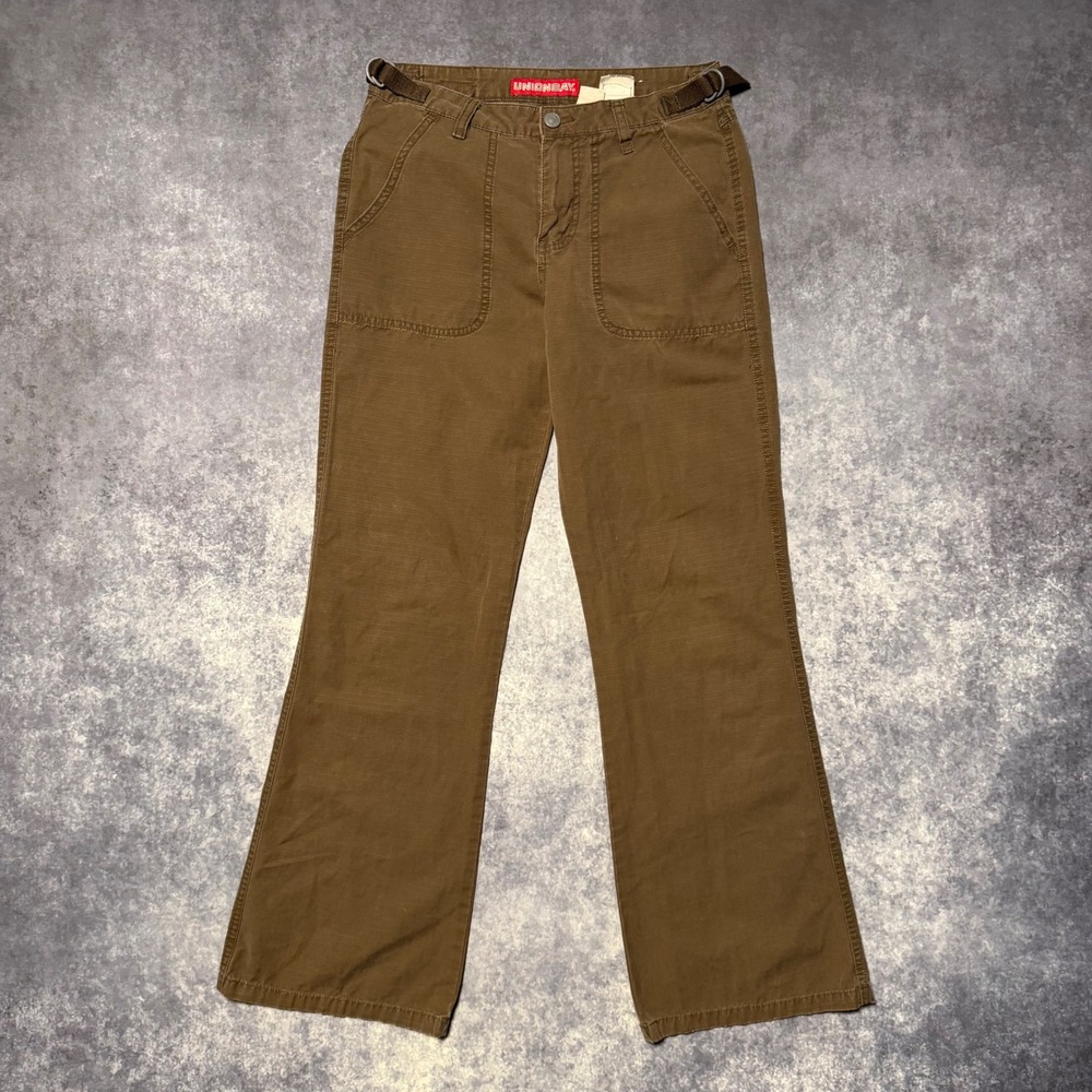 Unionbay Vintage Utility Carpenter Pants Brown Wide Leg Ripstop Y2K 3 Military